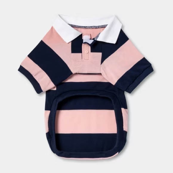 Rugby Shirt by Boots & Barkley Pink/Navy - XSmall - Picture 2 of 6